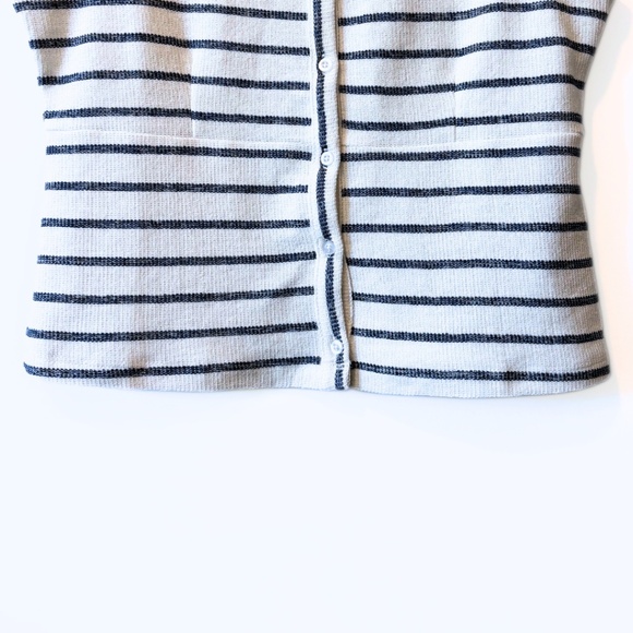 Buffalo David Bitton Sleeveless Blue and White Striped Top Size M - Picture 4 of 7